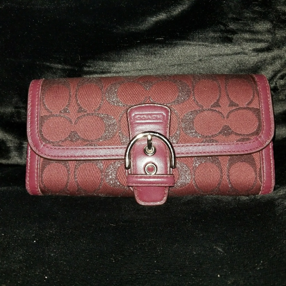 Coach Burgandy signature wallet